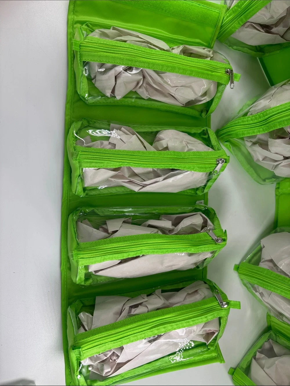 Joy Mangano Bright Lime Green Nesting Cosmetic Bag Set